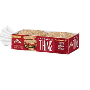 Arnold Select Sandwich Thins Whole Wheat 12 oz (Pack of 6) - 2 Packs