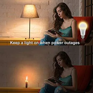 Texsens-Rechargeable-LED-Emergency-Light-Bulb, 7W 600LM 3000K E26 Battery Powered Lamp with Hooks & Remote Controller for Power Outage Camping Hurricane Outdoors, 3 Brightness Levels (Soft White)