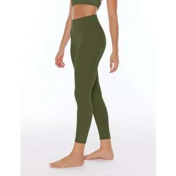 ENERBLOOM Womens Yoga Leggings Workout Tights Pants 25"/28" High Waisted No Front Seam Tummy Control Cream Feeling Medium