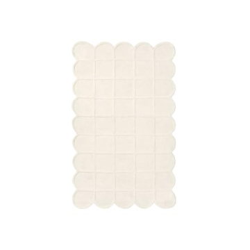 Anthrofy Selena Scallop Handmade Wool Area Rug - Beige