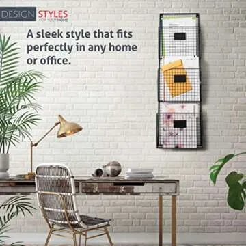 Designstyles Wall File Holder - Stylish 3-Tier Organizer