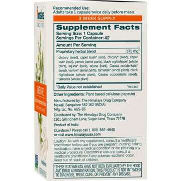 Himalaya LiverCare: Total Liver Support & Detox, Vegan Herbal Supplement, 375 mg, 42 Capsules, 3 Wee...