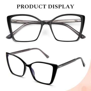 Stylish JFXQDR Women's Cat Eye Blue Light Glasses