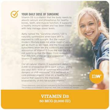 NatureWise Vitamin D3 2000 IU Softgels for Health Support