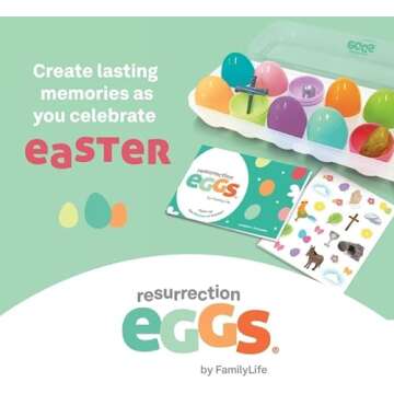 FAMILYLIFE Resurrection Eggs – 12 Piece Easter Eggs Set with Booklet & Religious Figurines – Tells The Story of Easter – Eggs for Easter Egg Hunt