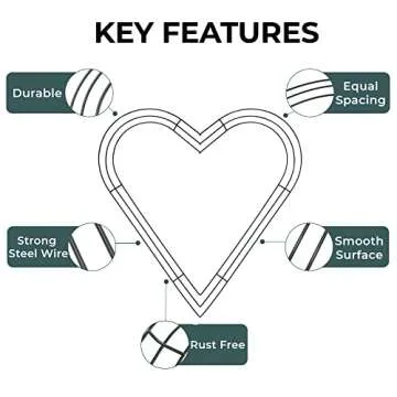 Upstout Pack of 2 Heart Shaped Wire Wreath Frame (12 Inch) – Dark Green Metal Wreath Frame with 10 Twist Ties for DIY, Crafts & Floral Decorations on Weddings, Christmas Party, Celebrations