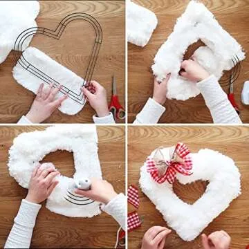 Upstout Pack of 2 Heart Shaped Wire Wreath Frame (12 Inch) – Dark Green Metal Wreath Frame with 10 Twist Ties for DIY, Crafts & Floral Decorations on Weddings, Christmas Party, Celebrations