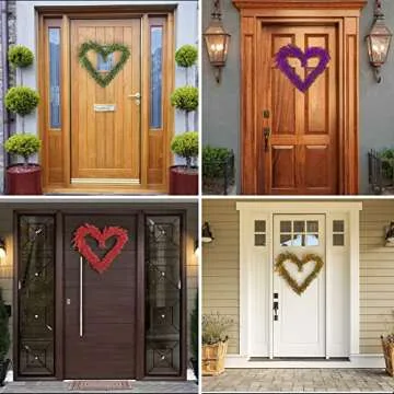 Upstout Pack of 2 Heart Shaped Wire Wreath Frame (12 Inch) – Dark Green Metal Wreath Frame with 10 Twist Ties for DIY, Crafts & Floral Decorations on Weddings, Christmas Party, Celebrations