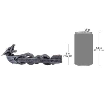 Design Toscano Dragon of Trelawny Manor Gothic Incense Burner and Candle Holder Statue, 10 Inch, Grey Stone