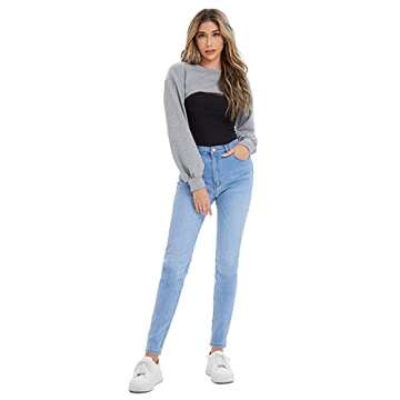 Stylish Verdusa Women's Asymmetrical Crop Sweatshirt - Grey L