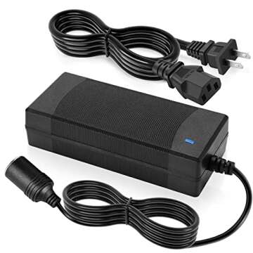 Facmogu 60W 12V 5A AC to DC Car Converter, AC 100-240V to DC 12V Car Cigarette Lighter Socket Power ...