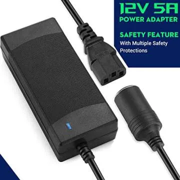 Facmogu 60W 12V 5A AC to DC Car Converter, AC 100-240V to DC 12V Car Cigarette Lighter Socket Power Supply Adapter, Power Converter for Car Fan Car Air Purifier Car MP3 Other Car Devices Under 60W