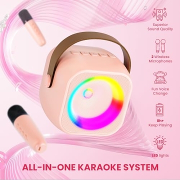 Karaoke Machine with Wireless Mics for Family Fun