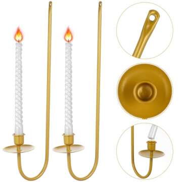 Elegant Gold Candle Sconce Set for Home Decor