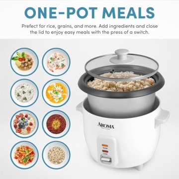 Aroma 6-Cup Rice Cooker One Touch Perfect Rice Every Time