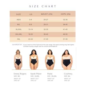 SHAPELLX Womens Shapewear Thong Tummy Control Seamless Waist Slimmer Panties Waist Cincher Shapewear Girdle Body Shaper Black