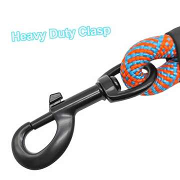 BTINESFUL 5/6/7/10 FT Dog Leash, Strong Nylon Rope Leash Soft Padded Handle, 29 Colors for Medium Large Dogs Walking Training