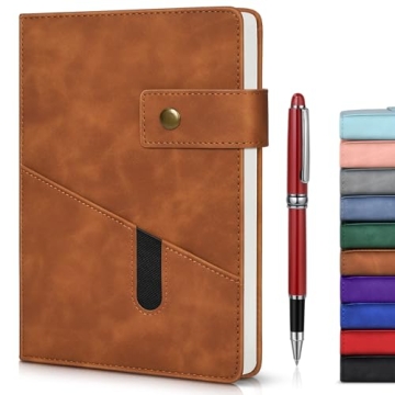 Elegant Brown A5 Leather Journal with Pen - Perfect for Writing & Gifts