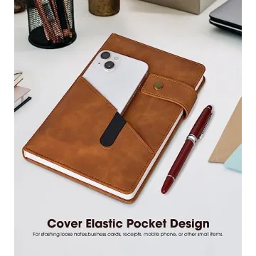 Brown A5 Leather Journal with Pen - 200 Pages Thick Paper