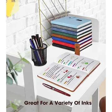 Brown A5 Leather Journal with Pen - 200 Pages Thick Paper