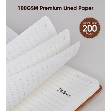 Brown A5 Leather Journal with Pen - 200 Pages Thick Paper