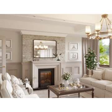 Brightify 40x30 Inch Black Metal Framed Mirror, Black Bathroom Mirror for Wall, Bathroom Vanity Mirror for Wall, Modern Rectangle Wall Mirror for Bathroom, Vertical or Horizontal