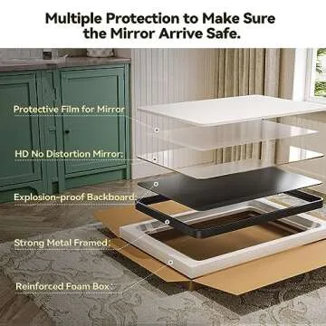 Brightify 40x30 Inch Black Metal Framed Mirror, Black Bathroom Mirror for Wall, Bathroom Vanity Mirror for Wall, Modern Rectangle Wall Mirror for Bathroom, Vertical or Horizontal