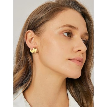 LILIE&WHITE Gold Bean Teardrop Stud Earrings Stylish Gift