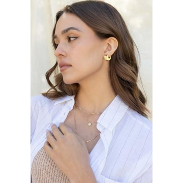 LILIE&WHITE Gold Bean Teardrop Stud Earrings Stylish Gift