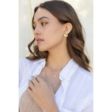 LILIE&WHITE Gold Bean Teardrop Stud Earrings Stylish Gift