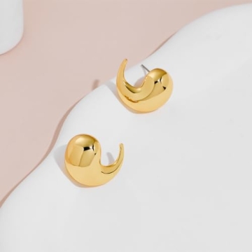 LILIE&WHITE Gold Bean Teardrop Stud Earrings Stylish Gift