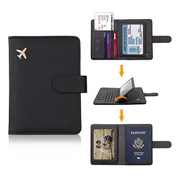 Melsbrinna RFID Passport Holder - Travel Wallet with Card Slots and Security