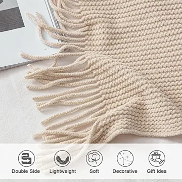 Lifein Fall Soft Chenille Knitted Blanket for Home