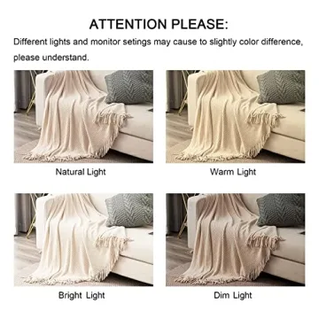 Lifein Fall Soft Chenille Knitted Blanket for Home