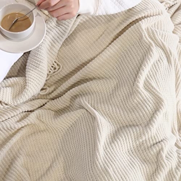 Lifein Fall Soft Chenille Knitted Blanket for Home