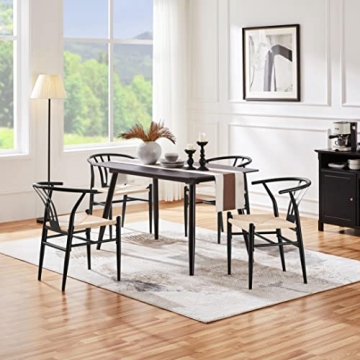 Yaheetech Mid-Century Modern Weave Dining Chairs Set