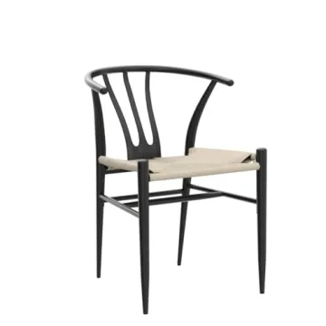 Yaheetech Mid-Century Modern Weave Dining Chairs Set
