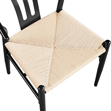 Yaheetech Mid-Century Modern Weave Dining Chairs Set
