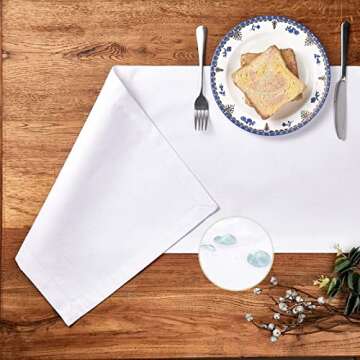 Mebakuk Linen Farmhouse Table Runner Large Burlap Style Soft and Waterproof Decorative Fabric Runner...