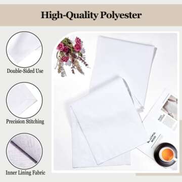 Mebakuk Linen Farmhouse Table Runner Large Burlap Style Soft and Waterproof Decorative Fabric Runner for Outdoor Wedding and Dinner (14 x 36 Inch, White)