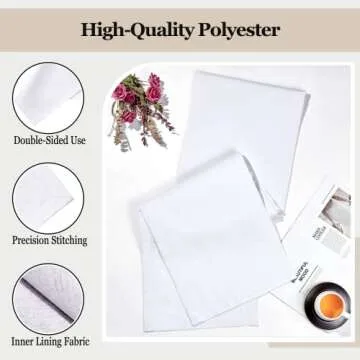 Mebakuk Linen Farmhouse Table Runner Large Burlap Style Soft and Waterproof Decorative Fabric Runner for Outdoor Wedding and Dinner (14 x 36 Inch, White)