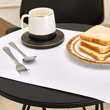 Mebakuk Linen Farmhouse Table Runner Large Burlap Style Soft and Waterproof Decorative Fabric Runner for Outdoor Wedding and Dinner (14 x 36 Inch, White)