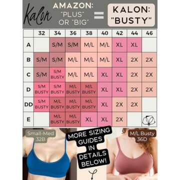 Kalon Women’s 4 Pack Demi Padded Bralette Wireless Comfortable Bra (M/L Busty, Neons)