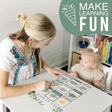 Hadley Designs 16 Greenery Kids Educational Posters For Toddlers-Pre K Learning Posters For Toddlers...