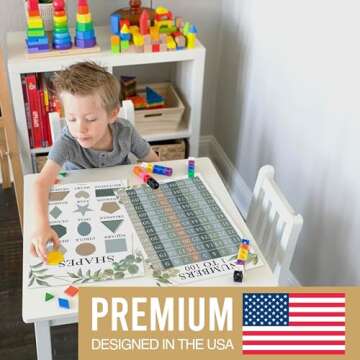 Hadley Designs 16 Greenery Kids Educational Posters For Toddlers-Pre K Learning Posters For Toddlers 1-3, Kindergarten Homeschool Supplies, Alphabet Poster