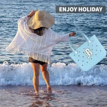 TOYORK Letter Charms for Bogg Bag Decorative Alphabet Bogg Bag Accessories Lettering Insert Charms Compatible with Bogg Bag,Charms for Rubber Beach Tote Bag White B