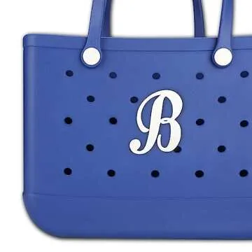 TOYORK Letter Charms for Bogg Bag Decorative Alphabet Bogg Bag Accessories Lettering Insert Charms Compatible with Bogg Bag,Charms for Rubber Beach Tote Bag White B