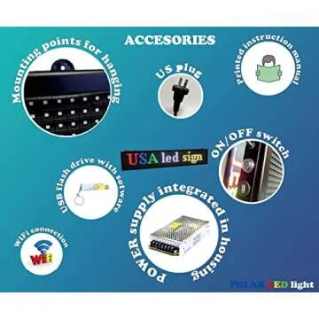 Dynamic LED Display with WiFi and USB Connectivity