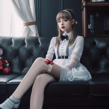 Red Bow Over Knee Socks for Halloween and Daily Wear