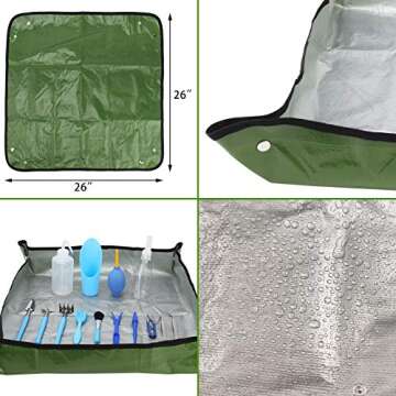 Succulent Plant Tools Kit with Tarp Mat for Indoor Gardening